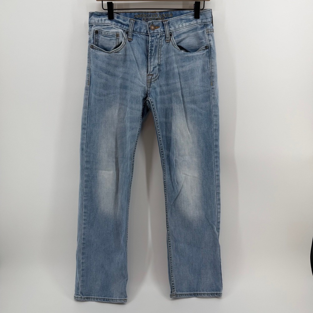 American Eagle Jeans Women 29x30‎ Blue Original Straight Core Flex Denim